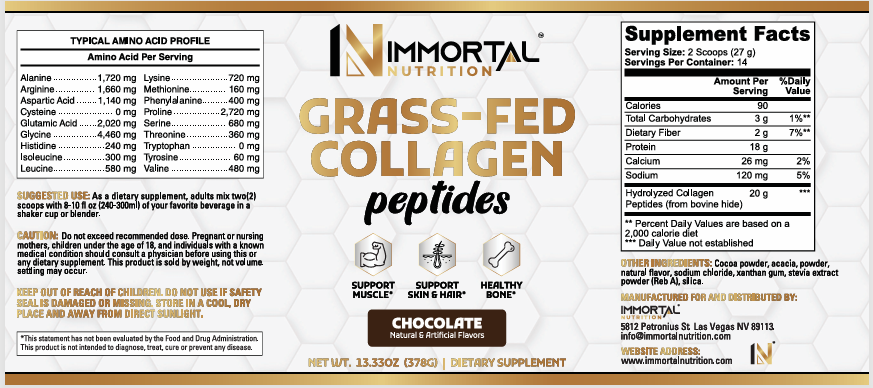 Grass-Fed Collagen Peptides Powder (Chocolate)
